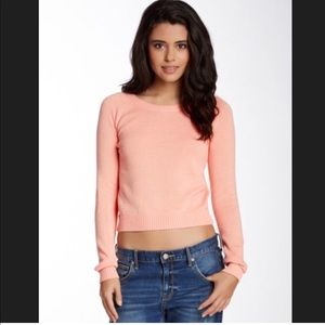 Abound Pink 100% Cotton Sweater with Ribbed Elbows